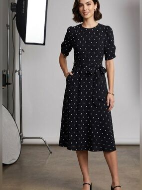 DKNY Black Polka Dress